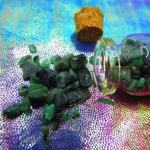 Emerald Gemstone Chips In A Bottle Embellishments Natural